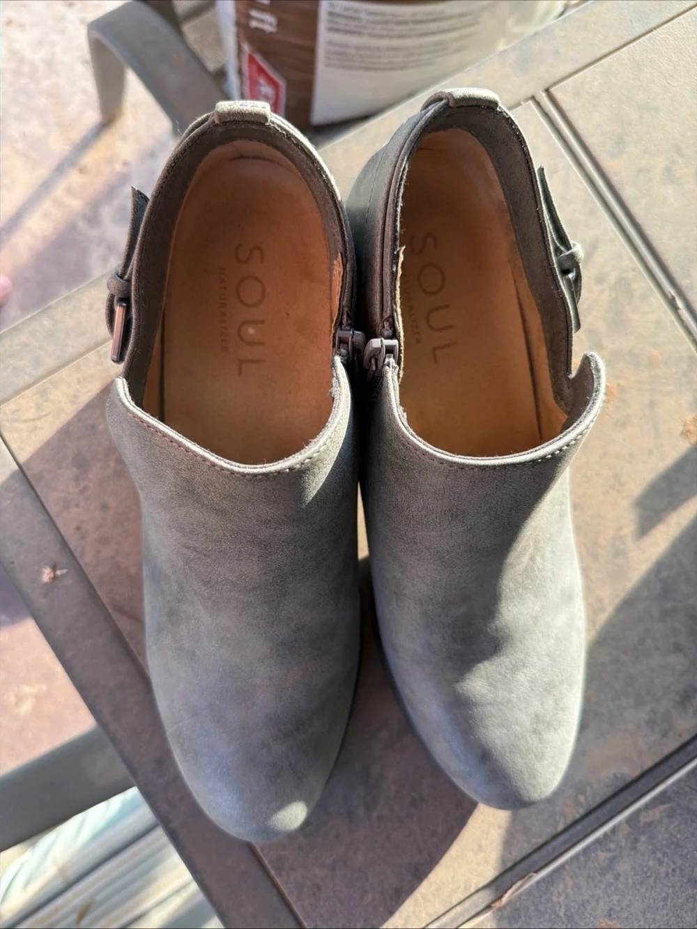 Soul Naturalizer Gray Ankle Booties with Side Zip 9W